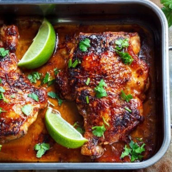 Asian Roasted Leg Quarters w. Veggies & Jasmine Rice