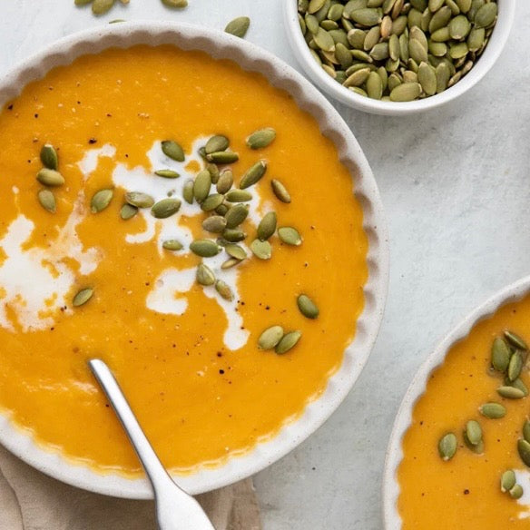 Butternut Squash Hearty Soup w/ Corn Muffins & Side Salad