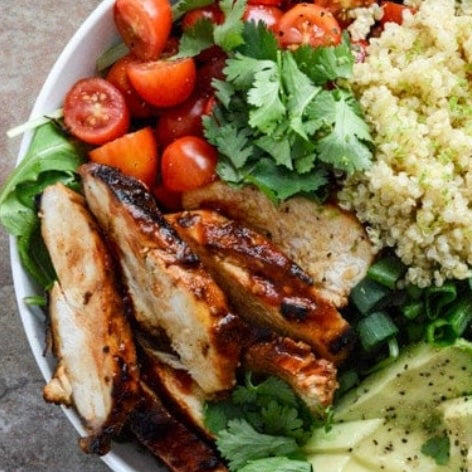 Honey Chipotle Chicken Bowls w/ Cilantro Lime Rice