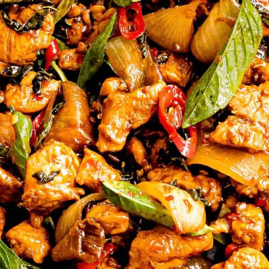 Thai Basil Chicken w/ Veggies & Jasmine Rice