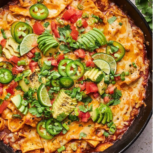 Pablano Chicken Enchilada Skillet w/ Toppings