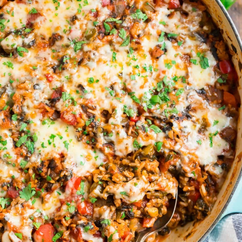 Unstuffed Italian Bell Pepper Skillet w/ Side Salad